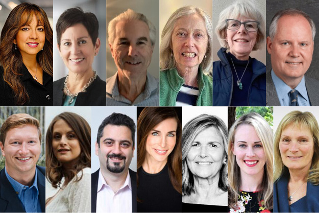 A collage showing smiling members of the Library Foundation board
